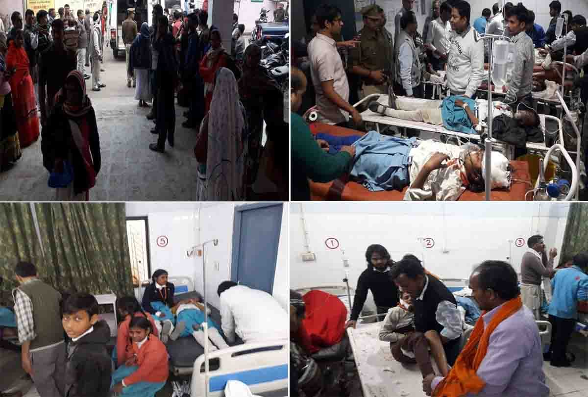 high speed truck collided with a tempo, 17 students are injured