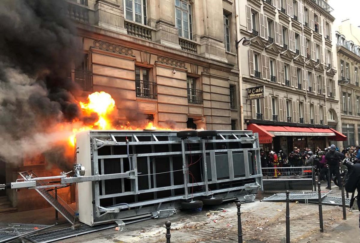 Protest over new pension system in france