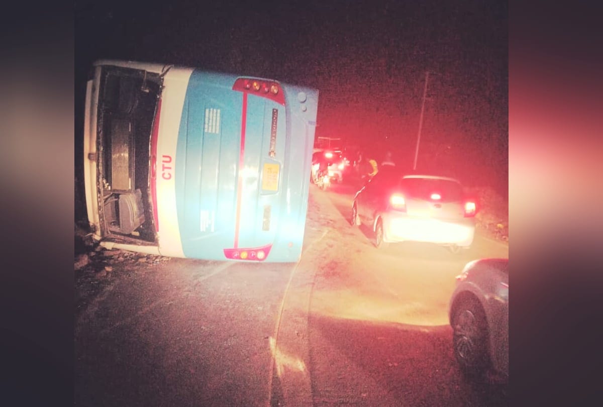 Bus accident on the Chandigarh-Shimla National Highway, more than 12 passengers injured