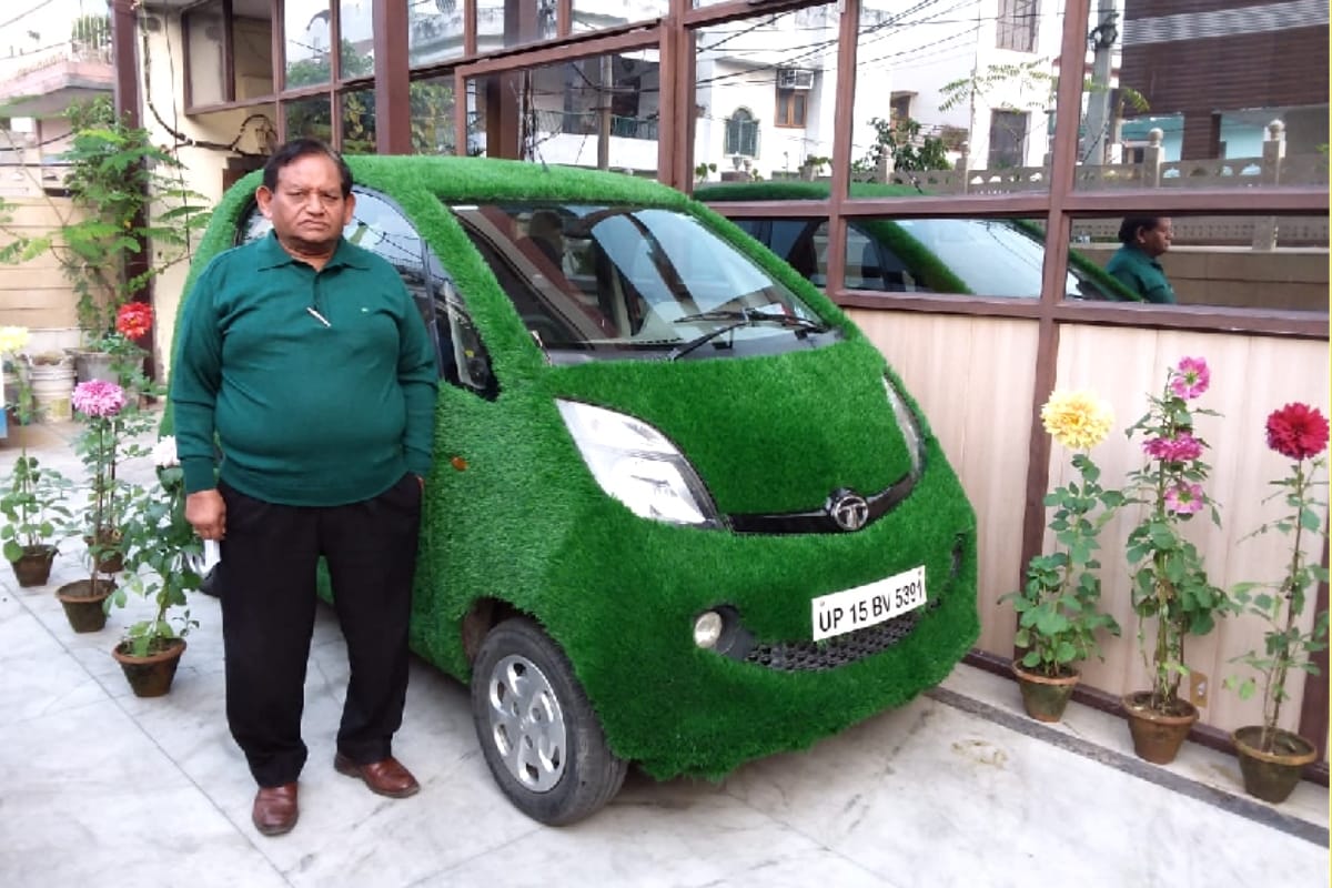 pollution, Ashok goyal from Meerut is giving message of saving environment with his green nano car