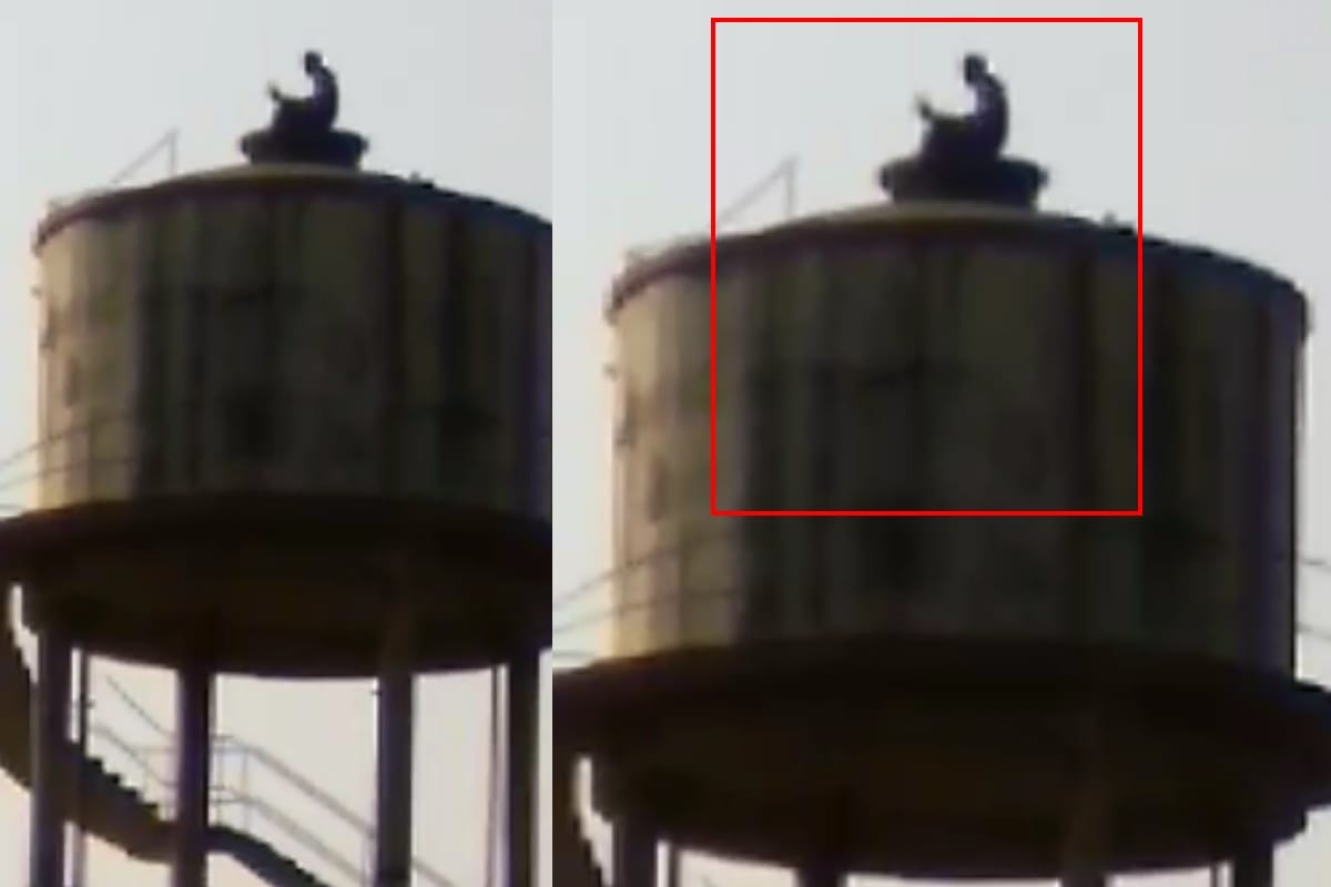 Roadways employee climbed on the water tank carrying a sharp weapon in Baghpat