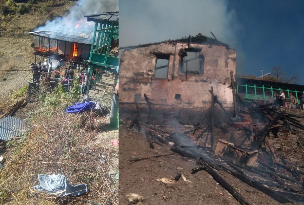 House Gutted In Fire In Sainj Valley in Kullu In Himachal Pradesh