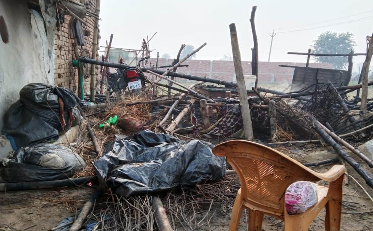 Fire at two places, three buffaloes burnt alive