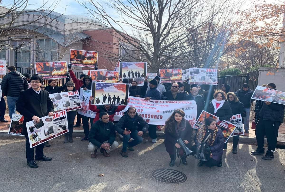 Protest held outside Pakistan embassy in US against sponsored terrorism