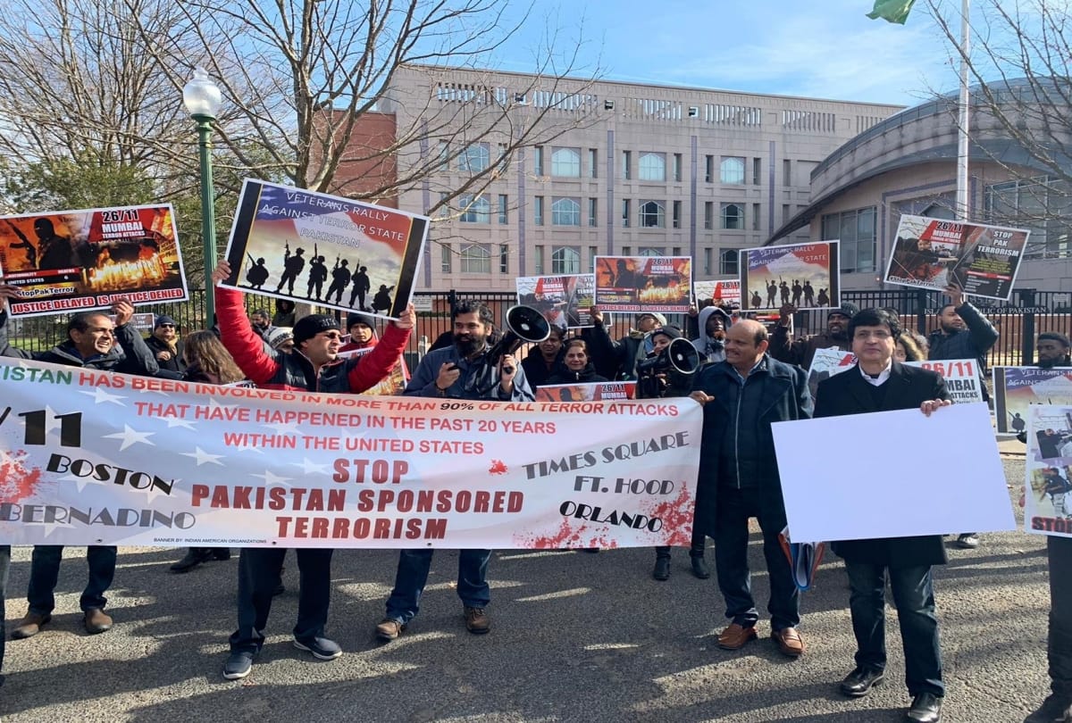 Protest held outside Pakistan embassy in US against sponsored terrorism