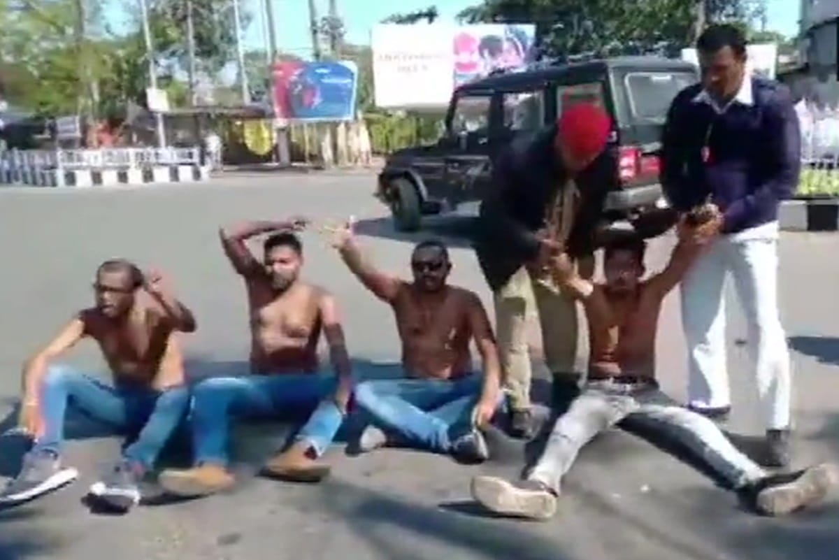 Naked demonstration of people against citizenship amendment bill in Assam