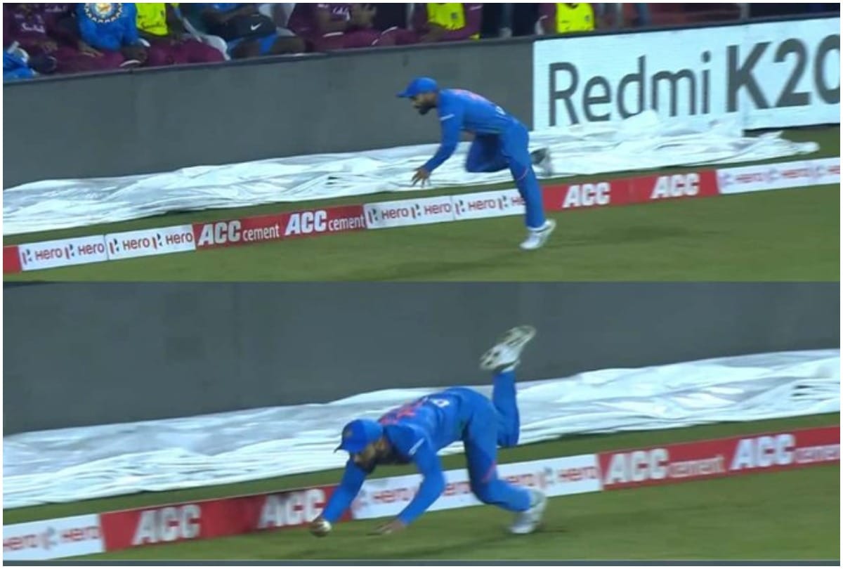 India vs West Indies Virat Kohli Takes Stunning Catch To Dismiss Shimron Hetmyer  Watch