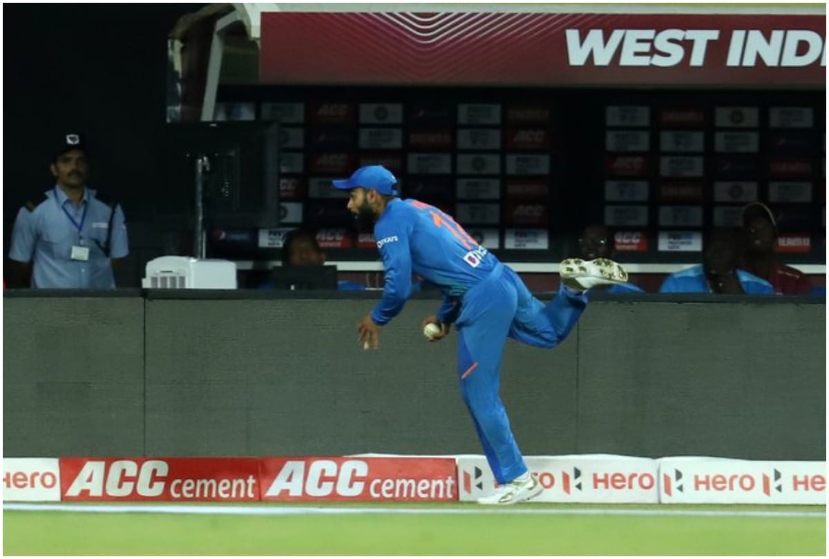India vs West Indies Virat Kohli Takes Stunning Catch To Dismiss Shimron Hetmyer  Watch