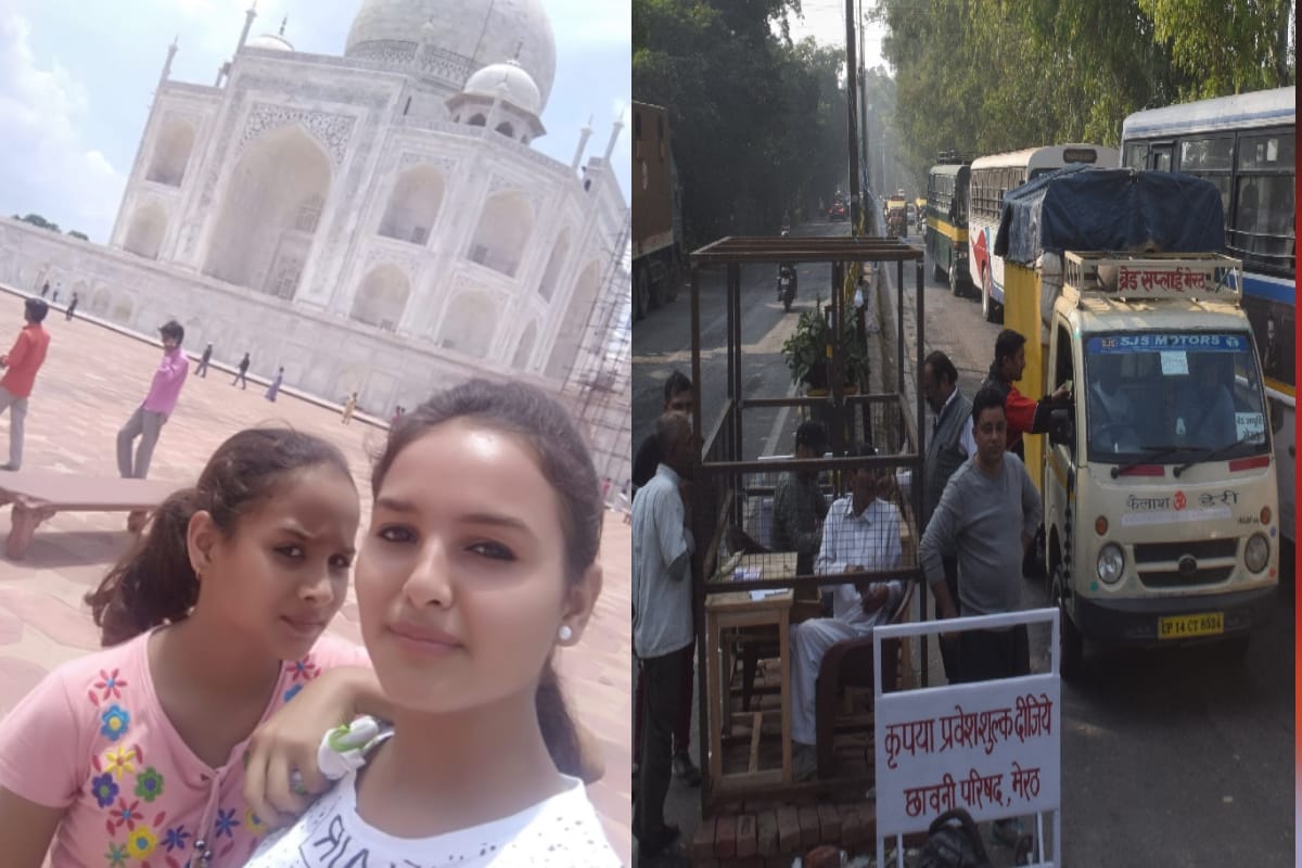 horrible accident, sisters died by a Truck crushed when they were going to school Meerut cantt