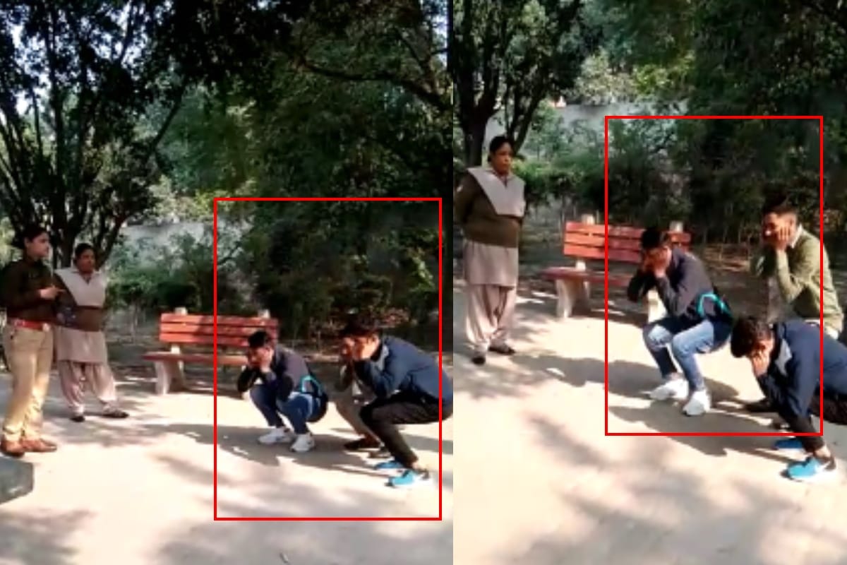 Anti-Romeo Squad punished Youths to Sit ups in in Surjkund Park in Meerut