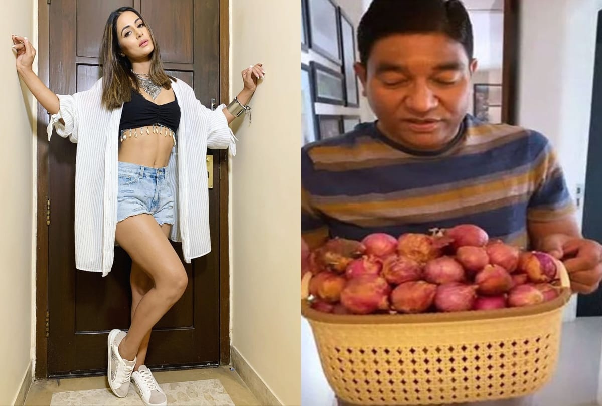 Hina Khan shares her father funny video on social media on Onion Price