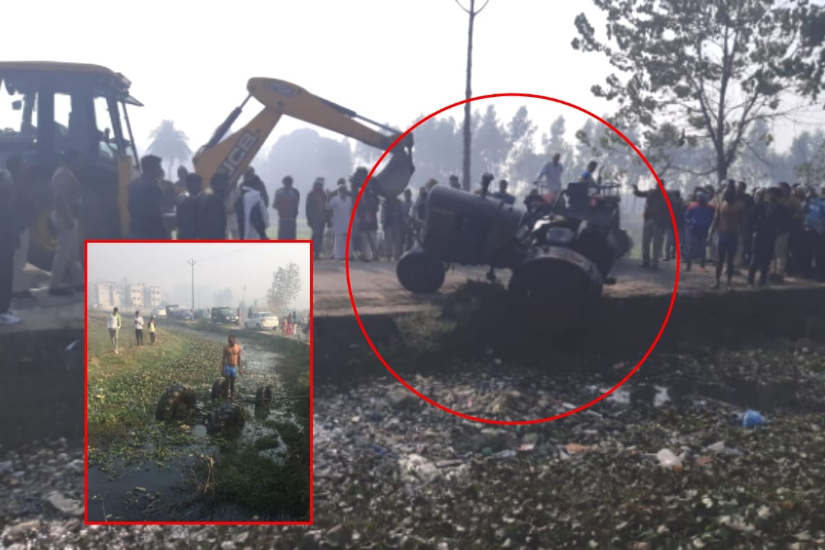 Driver dies due to tractor overturning in drain in Muzaffarnagar another death on highway