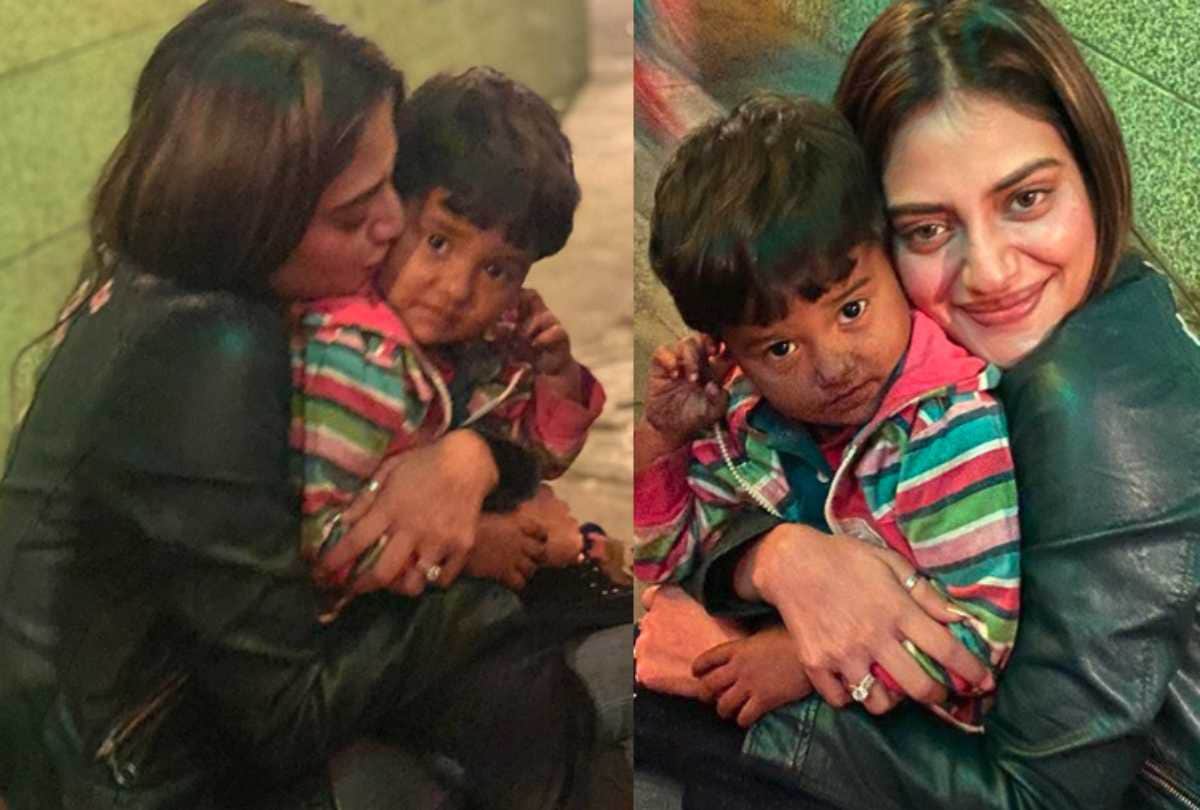 Nusrat Jahan Share a Photo With Kid Who Selling Balloons