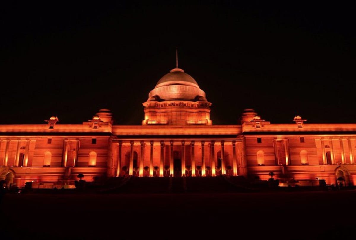 Rashtrapati Bhavan lit up in orange colour to raise awareness about violence against women