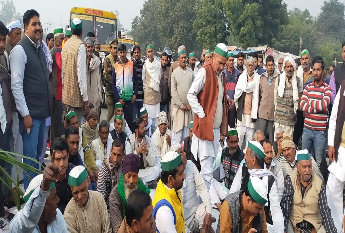 BJP Farmers union protest in Hapur and Bulandshahr for sugarcane prices