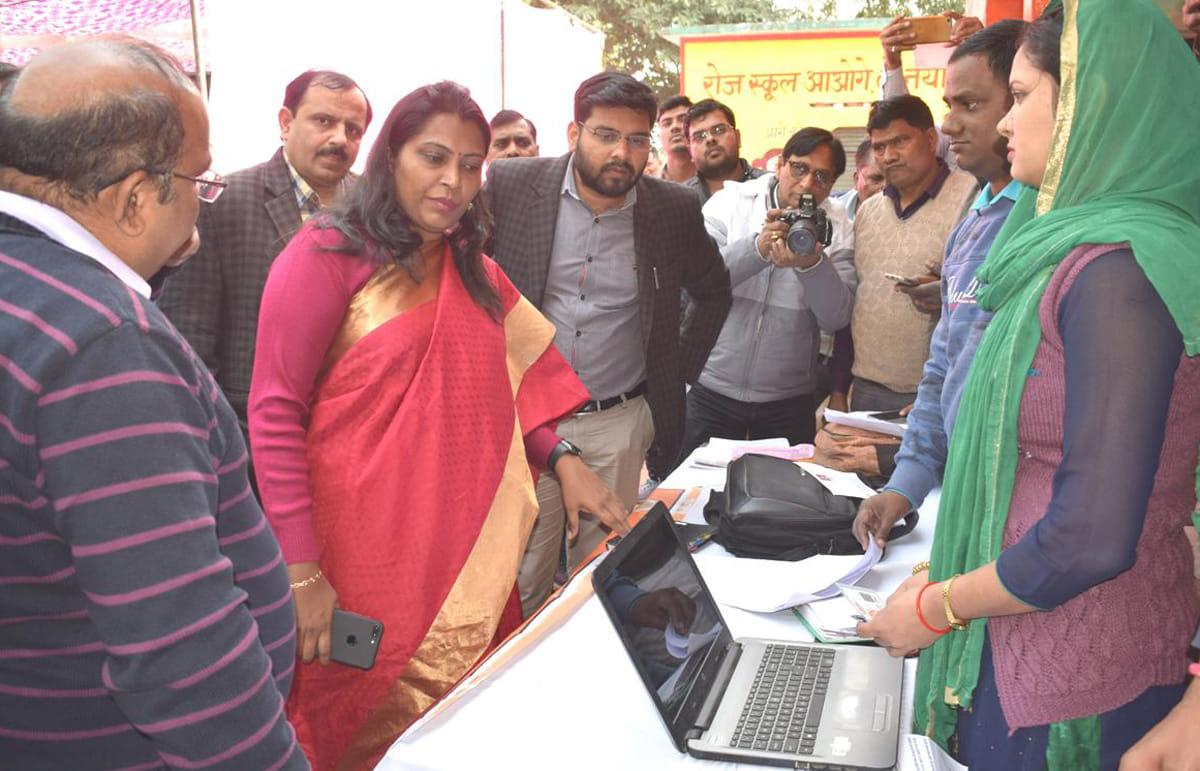 DM Selva Kumari J in village Rampur