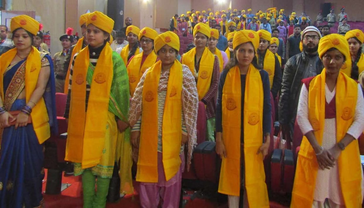 The rehearsal of the convocation ceremony of Jannayak Chandrasekhar University