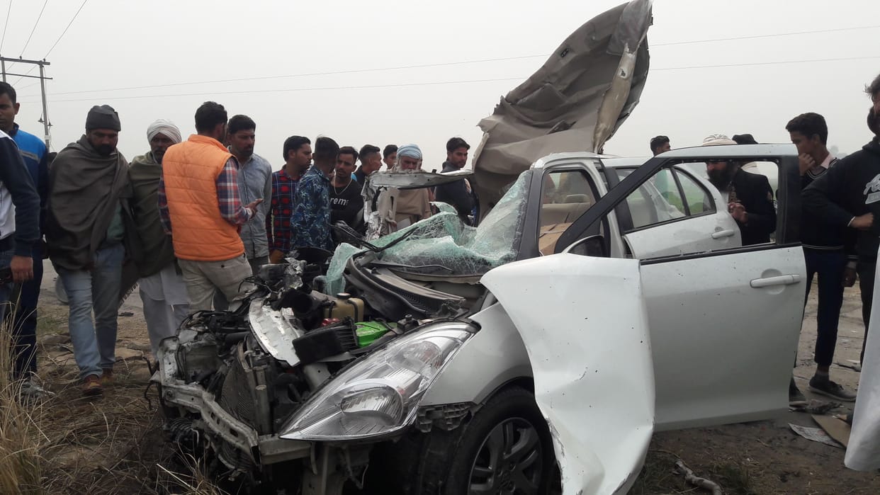 road accident, death of contractor, accident, fatehabad