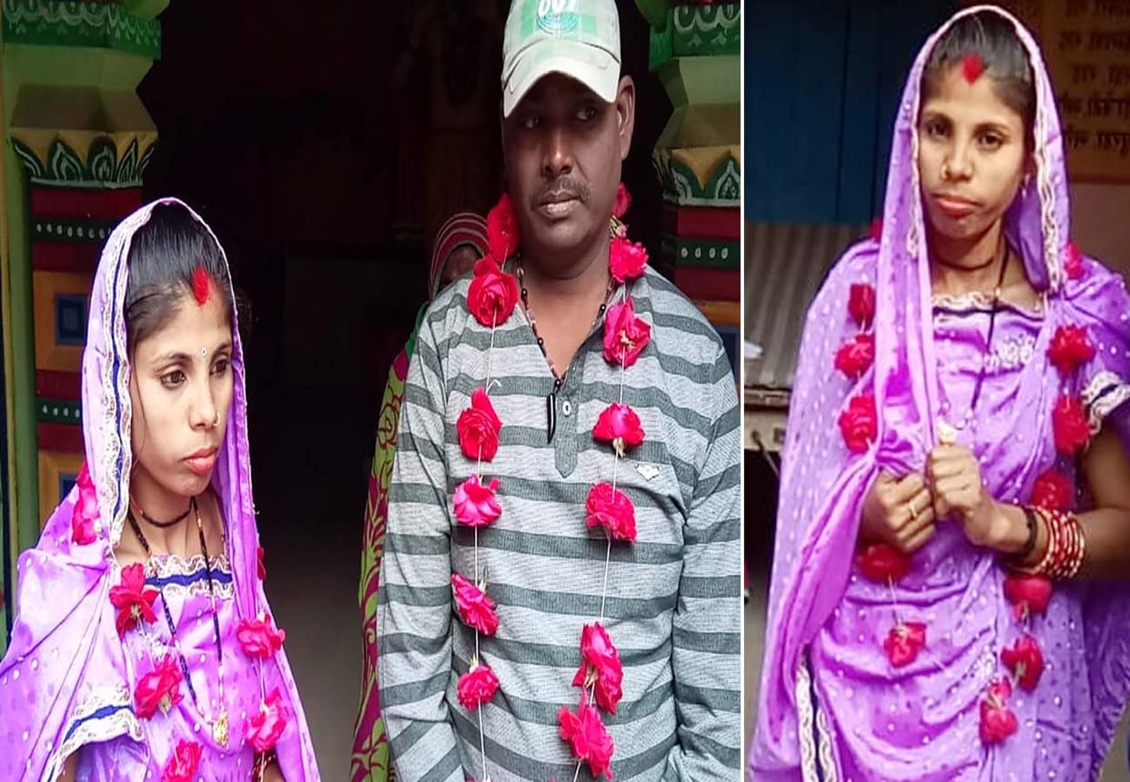 Lover couple got married in the temple