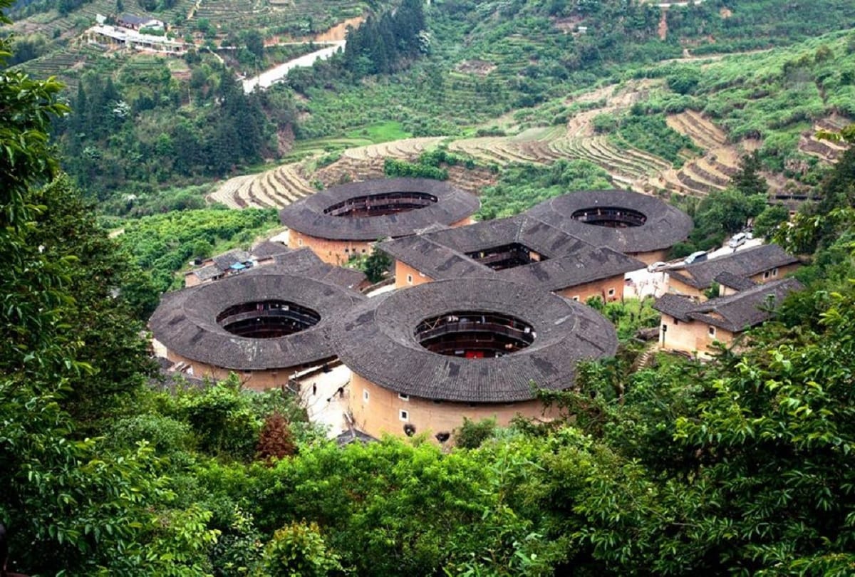 Tulou village is a traditional hakka people residence in Fujian China