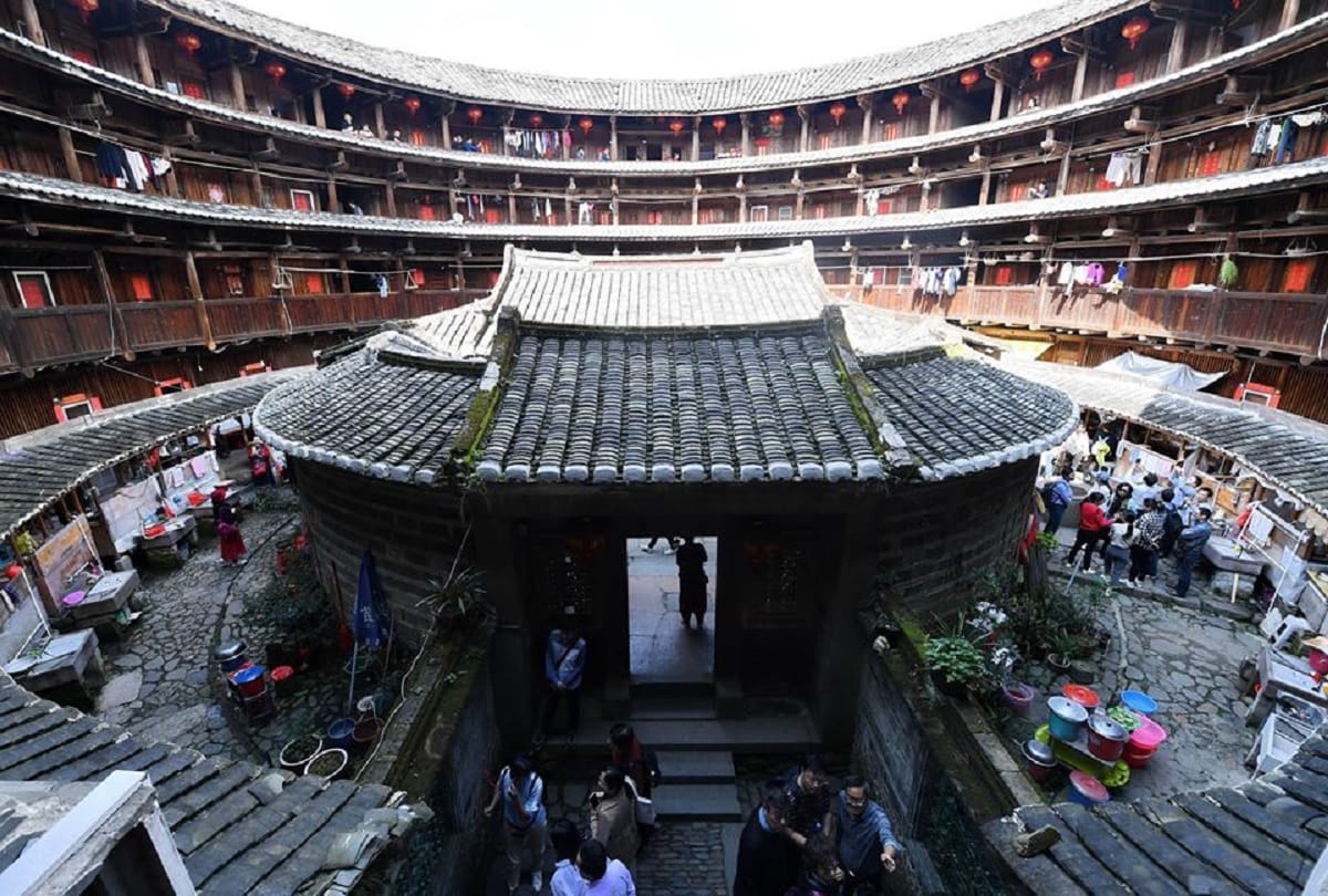 Tulou village is a traditional hakka people residence in Fujian China