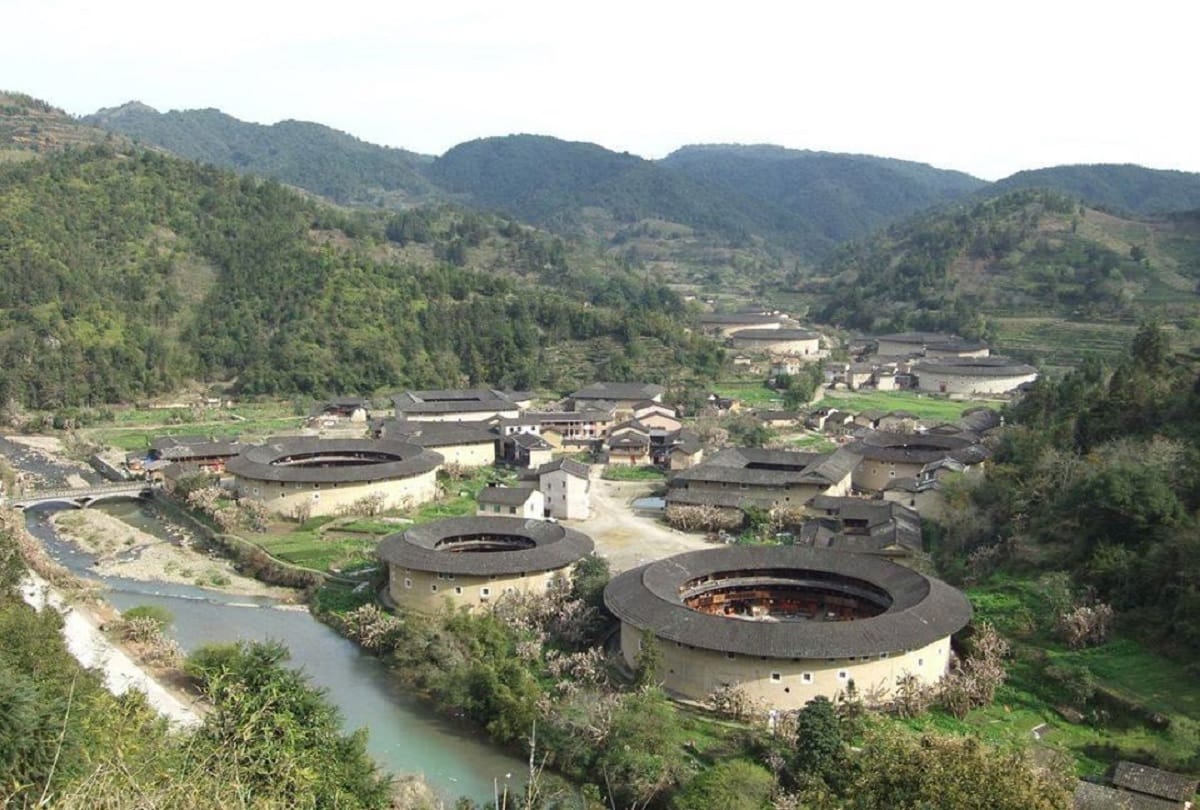 Tulou village is a traditional hakka people residence in Fujian China