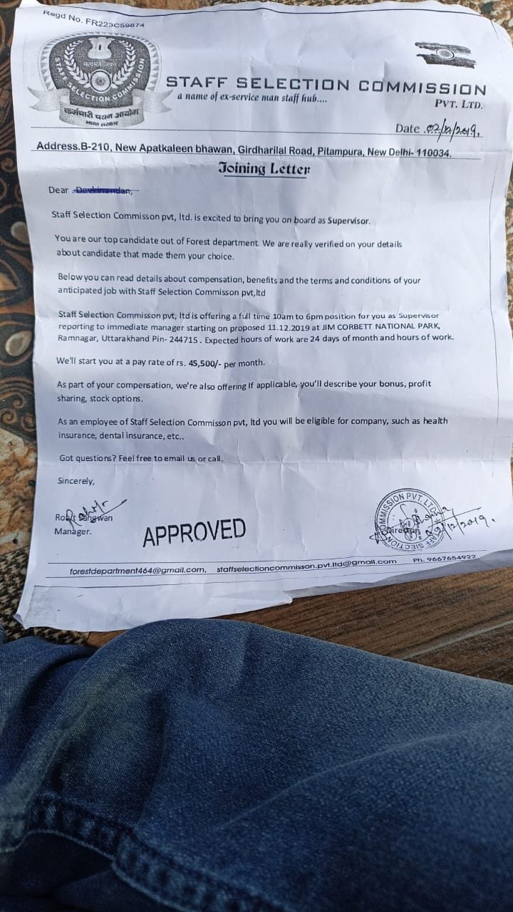 Cheating in the name of getting a job in Corbett Park