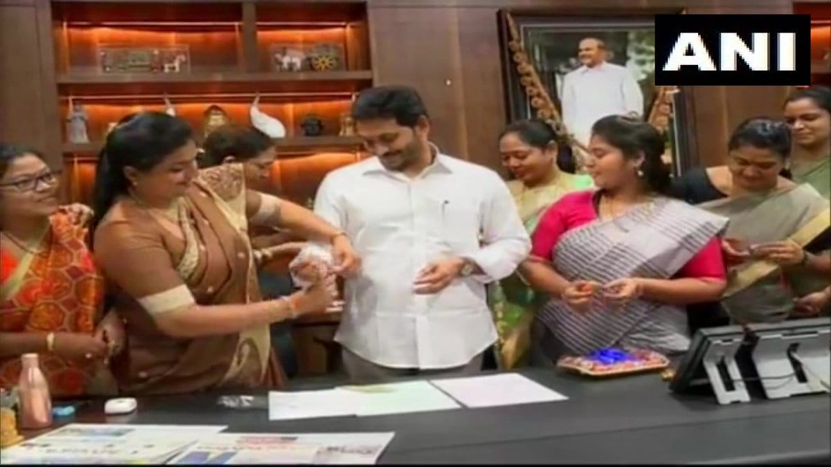 YSRCP women MLAs tied rakhi to CM Jagan Mohan Reddy for law on women and child safety