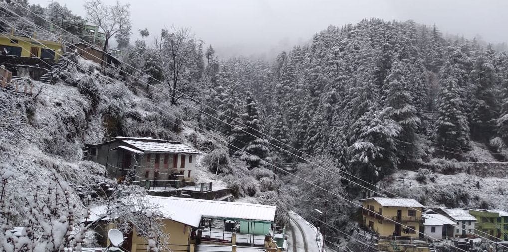 First snowfall of the season in the higher reaches of Almora district