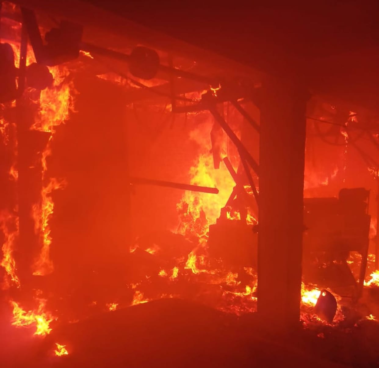 Fire in pulses mill due to short circuit