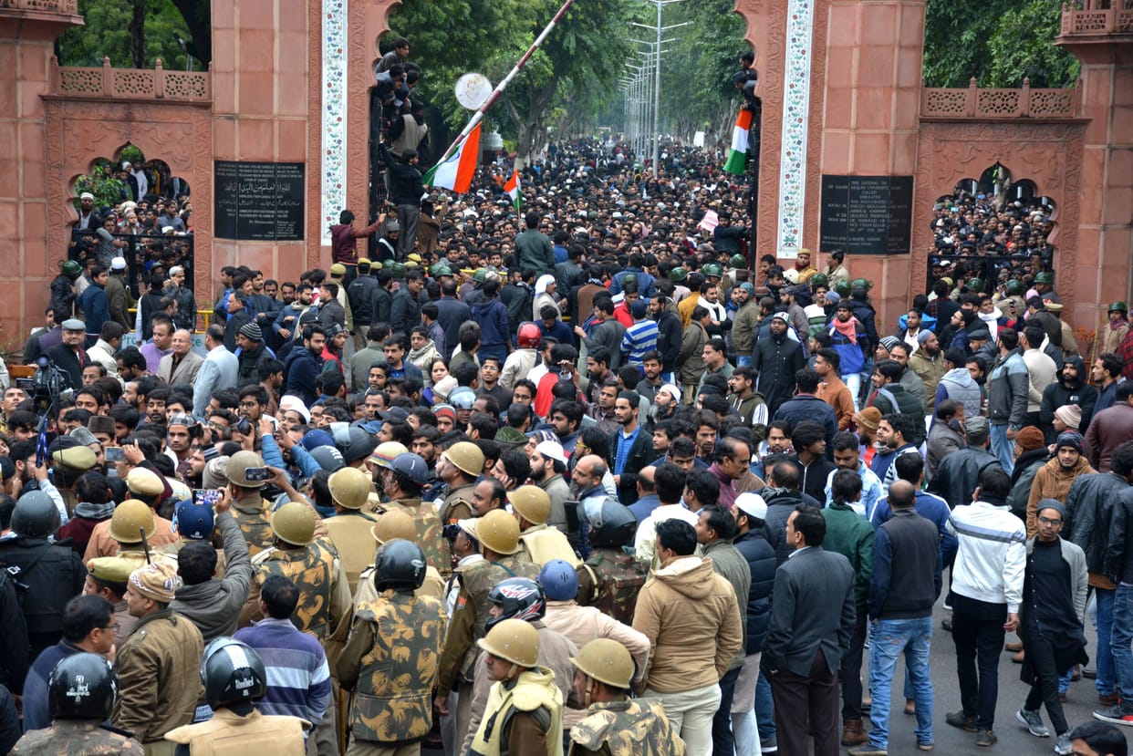 Amu students protest against Citizen admendent act