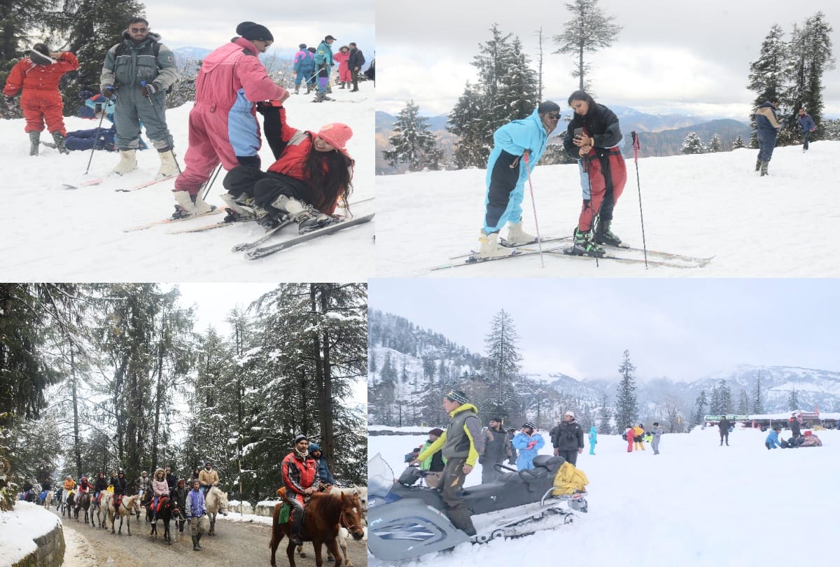 after snowfall tourists did lot of fun in Kufri shimla and Manali