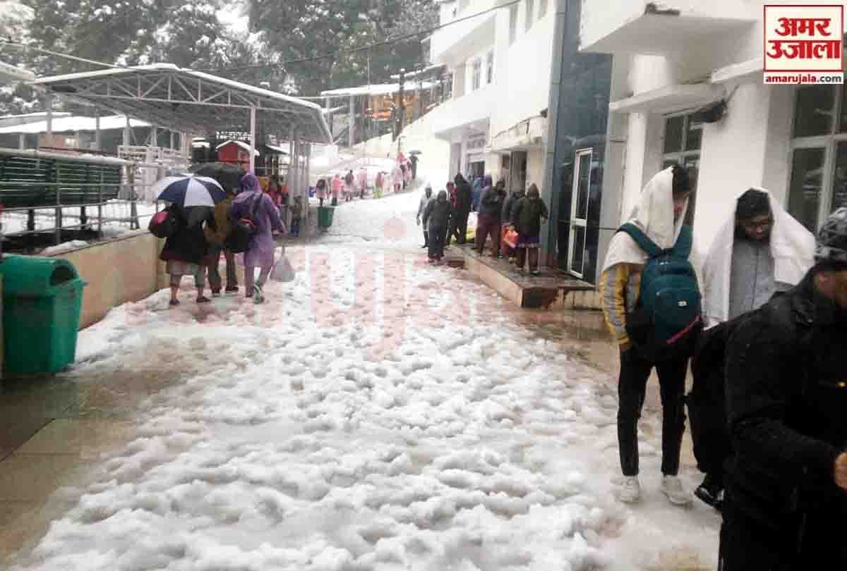 First snowfall of season at Shri Mata Vaishno devi, snowfall in jammu kashmir