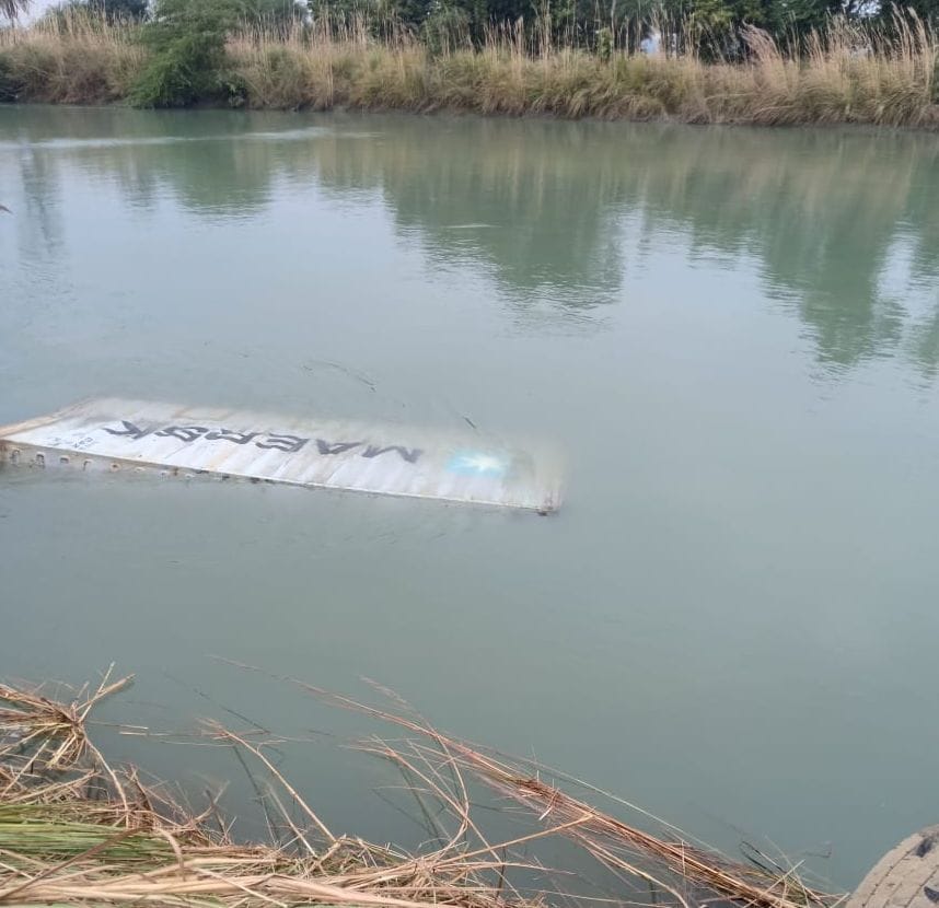 Container immersed in Gangahar
