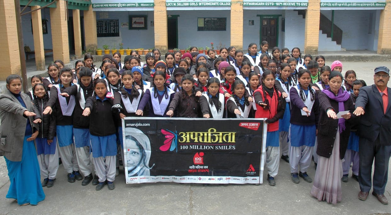 Girls and teachers took oath to raise their voice against violence