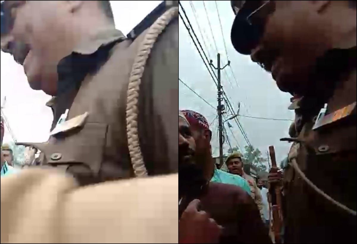 Video viral of jaitpura inspector misbehavior with people who protest against cab in varanasi
