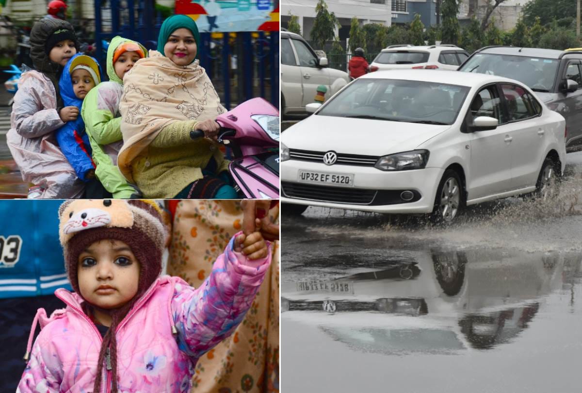 weather changed due to rain and hail in lucknow
