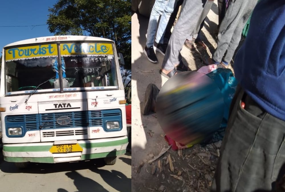 Bus Chrursed Old Age Women in Uttarkashi
