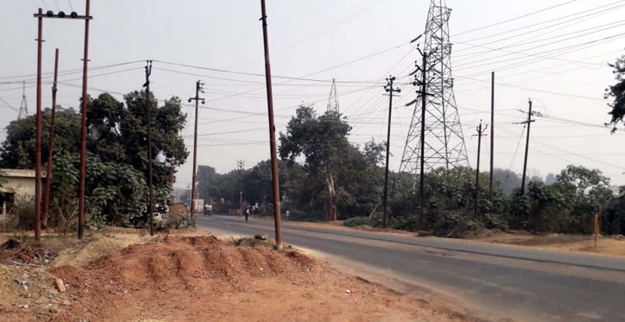 fourlane, constraction, fog, kasganj
