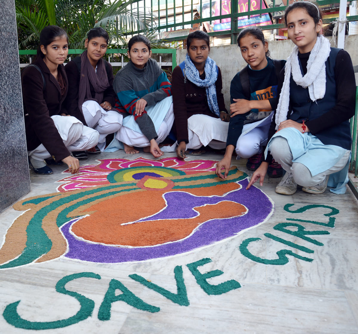 Message of the universal brotherhood of Rangoli and Poster