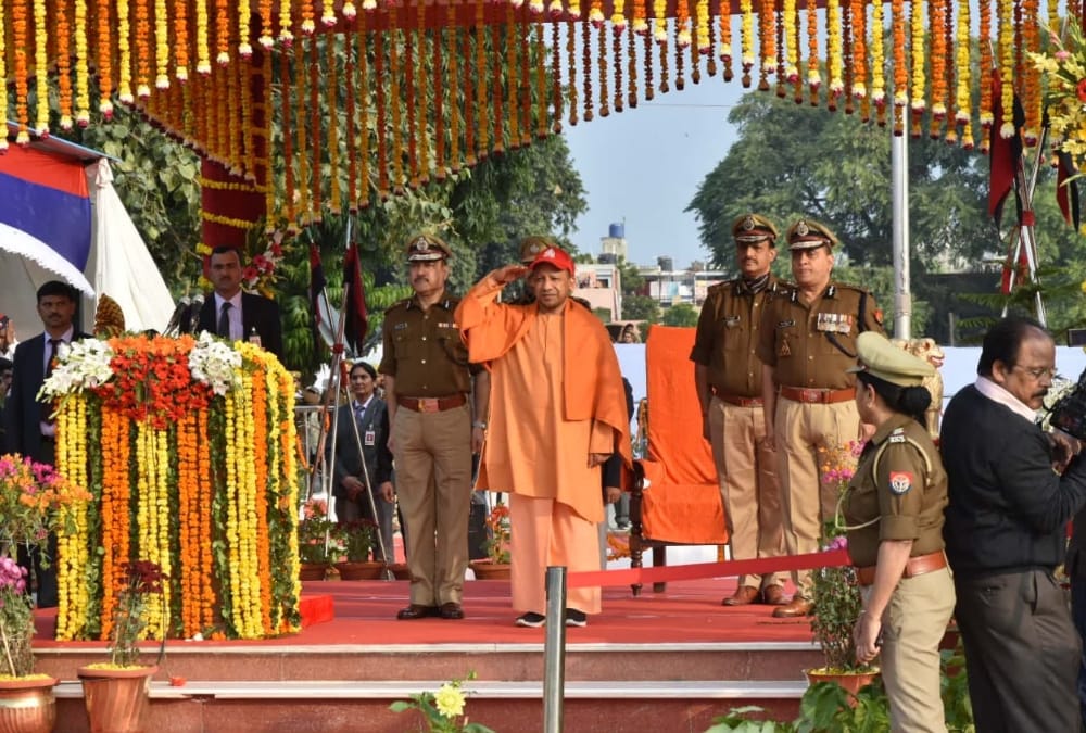 Convocation parade in Police line in Lucknow.
