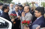 जीएलए विश्वविद्यालय के अष्टम दीक्षांत समारोह में पहुंचे उप मुख्यमंत्री दिनेश शर्मा का बुके देक