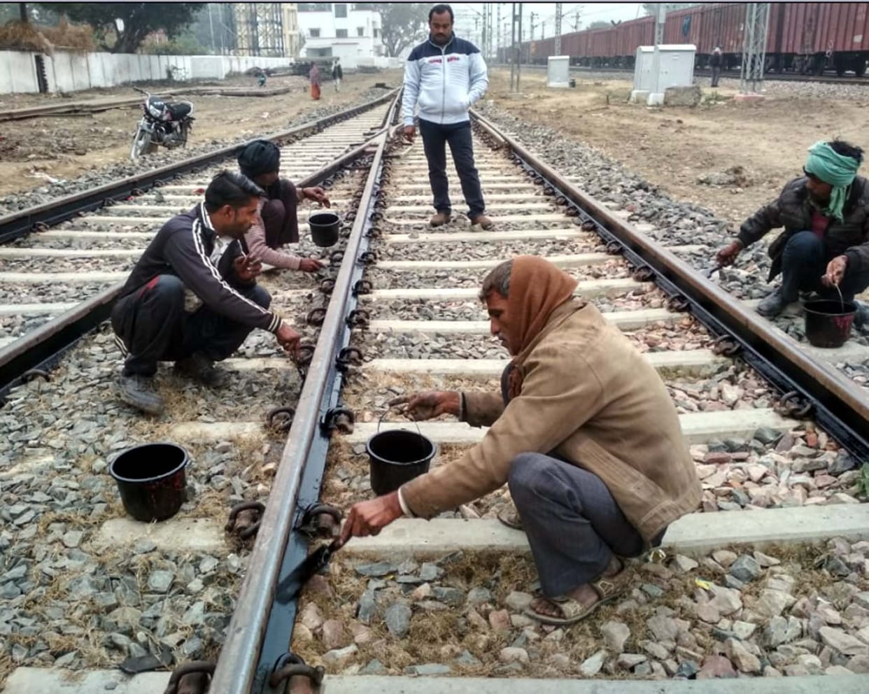railway, work, on trac, kasganj