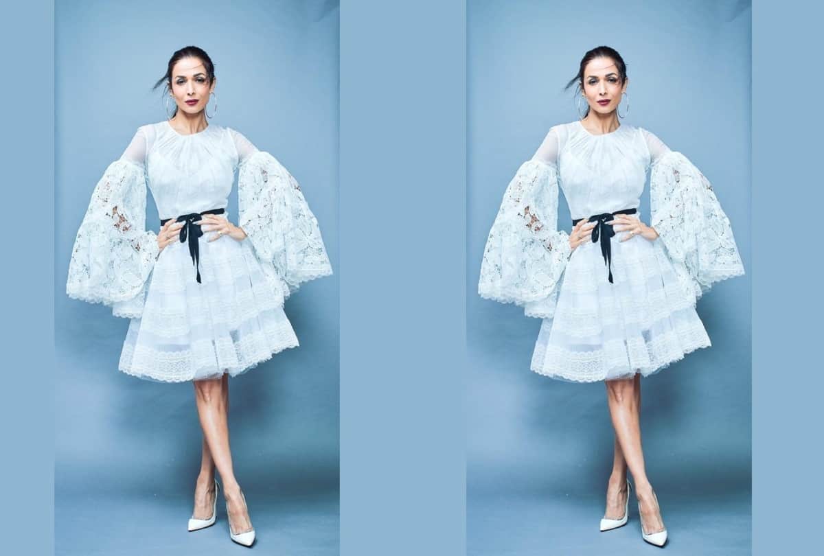 malaika arora looks elegant in white lace dress