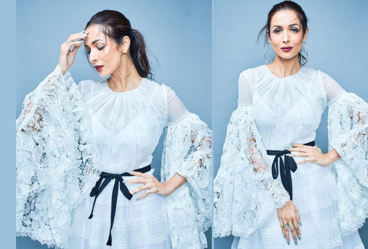 malaika arora vintage classic look in white lace dress impresses fans