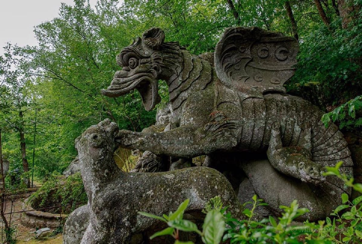 500 years old mysterious park of terrible monsters sacro bosco
