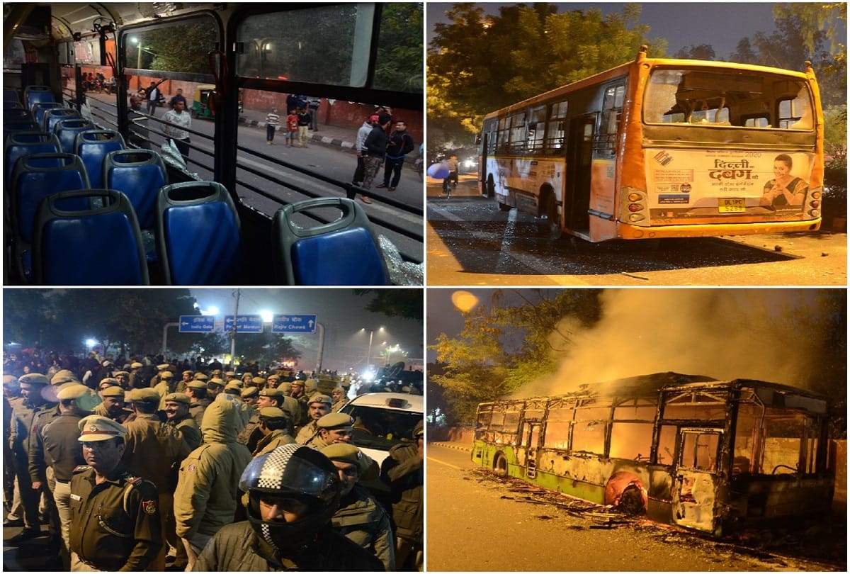 violence in delhi robbery in buses with sabotage jamia millia islamia