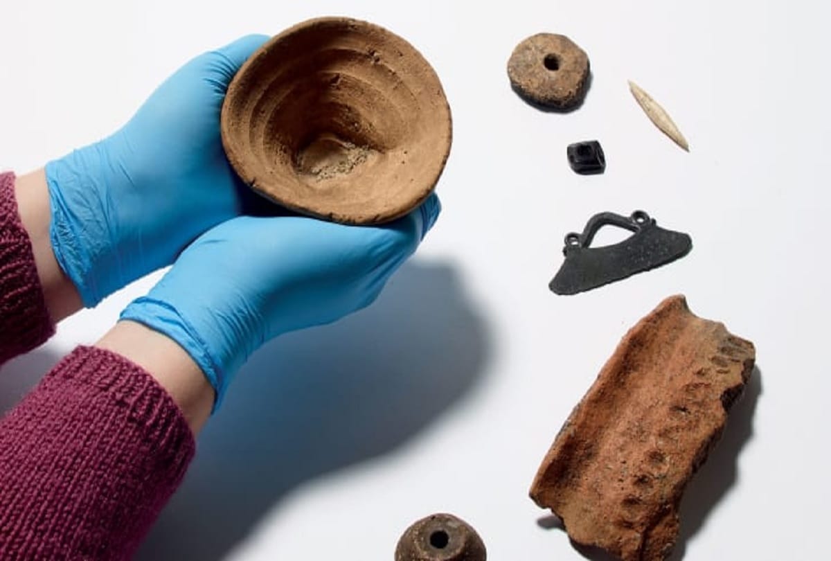 3600 year old Disposal cup made of clay display at the British Museum in London