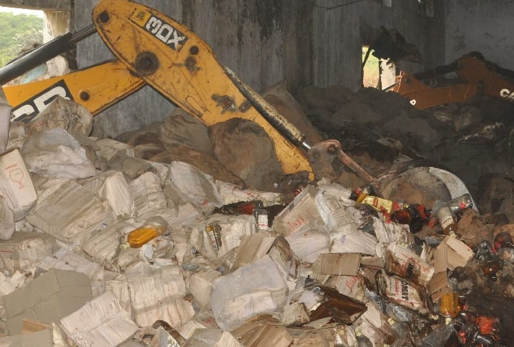 Alcohol seized 23 years ago destroyed in Rohtak