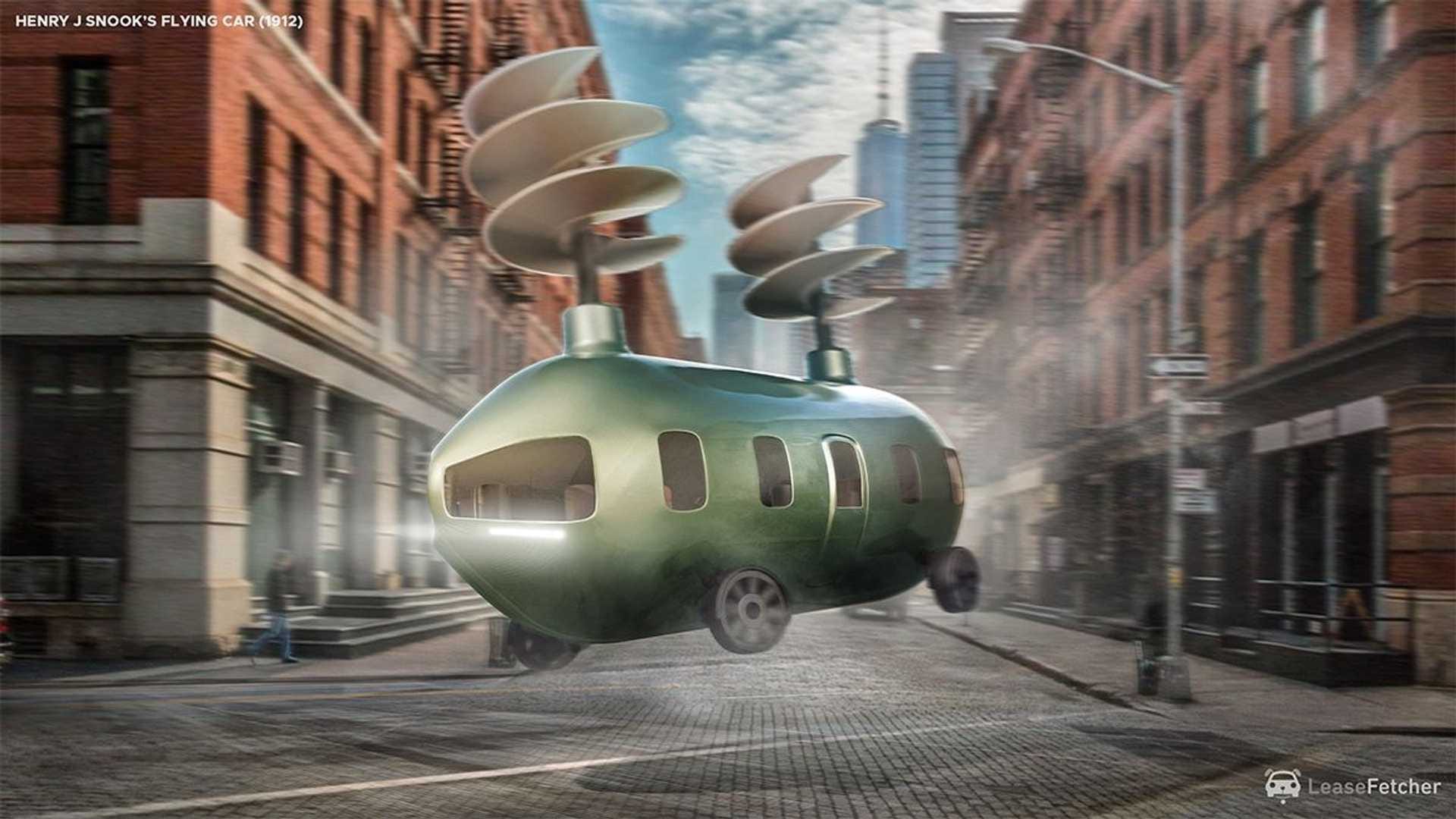 100 years old rendered based on original patents of real flying cars Since 1921